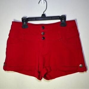 Ci Sono Retro Y2K High Waist Red Women's Shorts Rockabilly Classic Size Medium